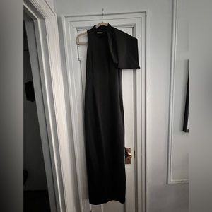 Black Column Dress with over arm detail